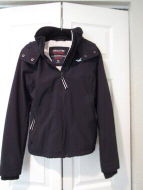 Hollister Women's Black All-Weather Hooded Jacket XS Fleece Lined